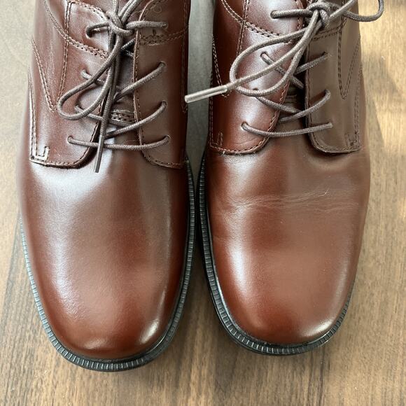 Nunn Bush Leather Oxford Plain Toe Shoes Dynamic Comfort SZ 13